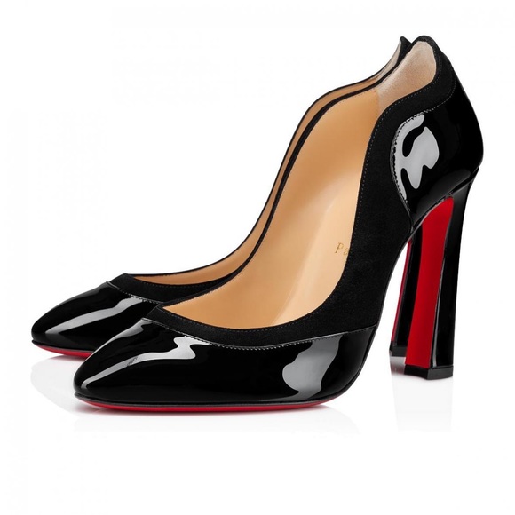 Christian Louboutin Black Maud 100 Patent & Suede Pumps Size 35 Brand New in Box - Picture 12 of 13